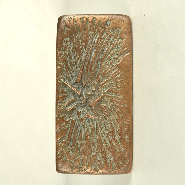 Brutalist Bronze Push Pull Door Handles and Letterbox with Dynamic Relief, 1970s, Set of 3 For Sale - Image 11 of 18