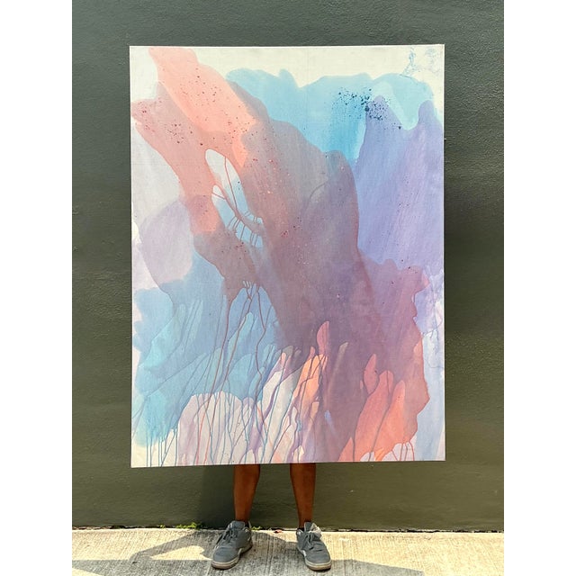 Vintage Monumental Boho Signed Original Abstract Oil Painting For Sale - Image 10 of 11