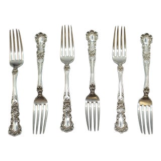 Early 20th Century Gorham Sterling Silver Luncheon Forks- Set of Six For Sale