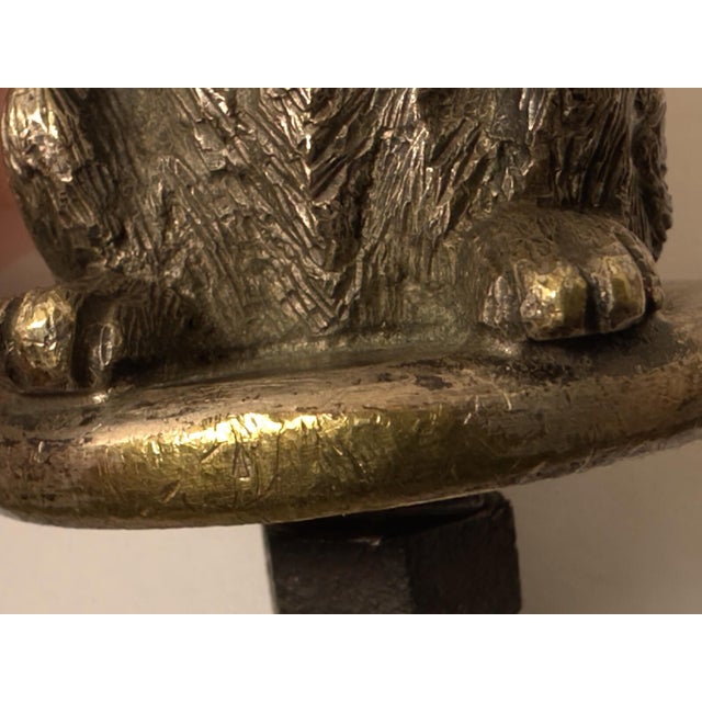 Rare Early 20th Century Asprey London Bronze Begging Scottie Dog Car Radiator Mascot For Sale - Image 13 of 18