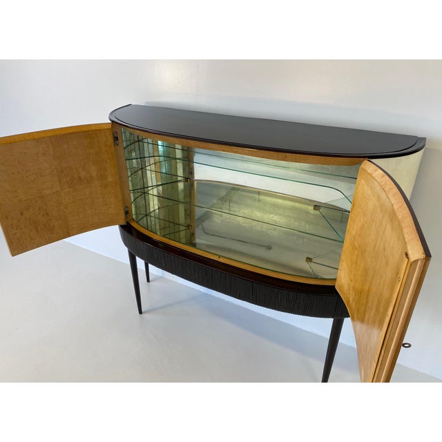 Art Deco Italian Bar Cabinet in Parchment with Inlays by Anzani, 1930s For Sale - Image 16 of 18