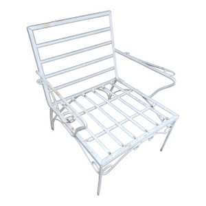 Vintage Wrought Iron Side Lounge Patio Chair