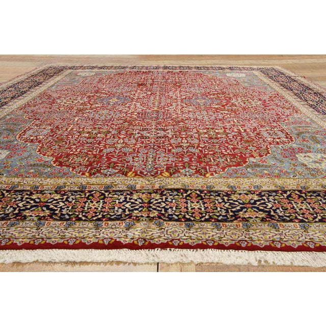 Red Vintage Persian Kerman Rug, 13'00 X 16'10 For Sale - Image 8 of 8
