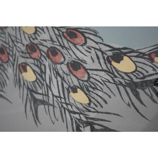 Drawing/Sketching Materials Pair Gold Framed Modern Design Peacock Prints For Sale - Image 7 of 13