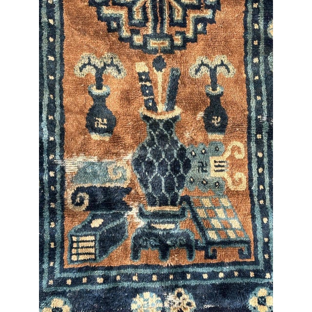 Black Antique Chinese Rug, 1890s For Sale - Image 8 of 18