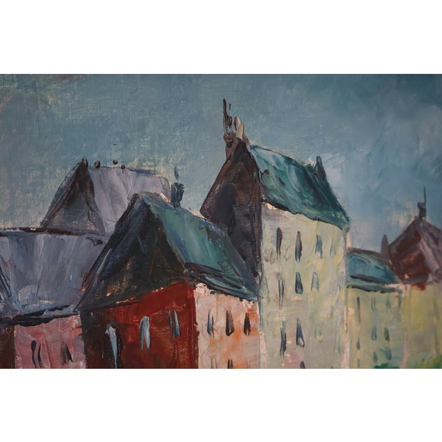 Large Mid-Century Signed v. Dyk Pont Saint-Michel & Notre-Dame Paris Oil Painting For Sale - Image 10 of 18