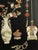 Pair of Vintage Chinese Black Lacquer Wall Panels With Jade Hardstone For Sale - Image 4 of 8
