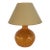 Vintage 1990s French Kostka Ceramic Table Lamp | Reactive Glaze | Amber Melon | Original Shade | Made in France For Sale