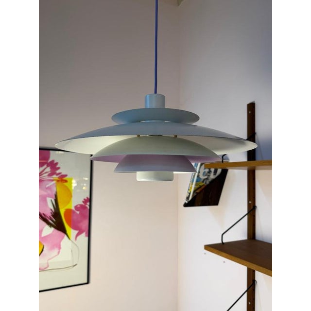 White and Purple Louvered Lamp by Formlight, 1970s, Metal For Sale - Image 9 of 11