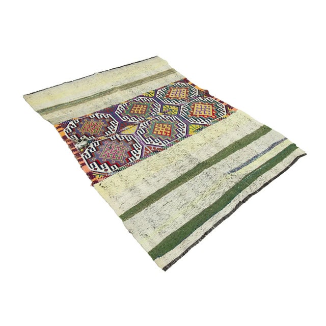 Boho Chic Vintage Turkish Kilim Rug For Sale - Image 3 of 6