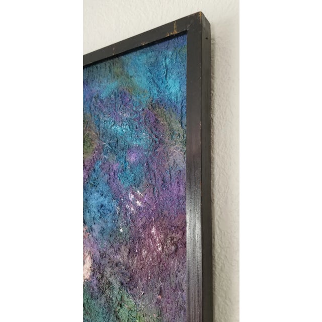 1990s Gloria R Mixed Media Textured Abstract Painting For Sale - Image 10 of 12