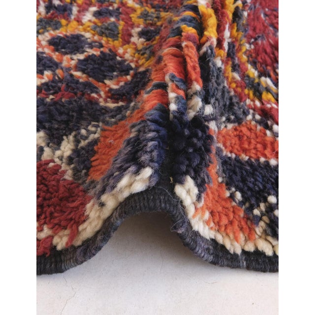 Red Handwoven Wool Rug With Deep Red and Indigo - 12.9 X 6.4 Ft For Sale - Image 8 of 8