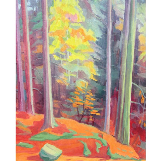 Alfred (Fredi) Schneider, Autumn Forest, 1980s, Oil Painting on Canvas, Framed For Sale - Image 12 of 12