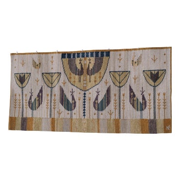 Mid-Century Modern Wool Wall Tapestry by Éva Németh For Sale