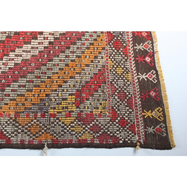 1970s Orange Tones Floor Kilim For Sale - Image 4 of 14