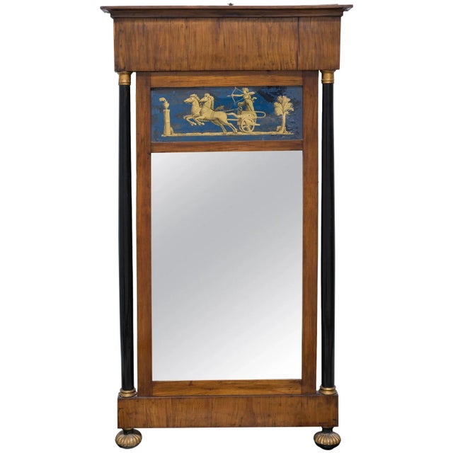 19th Century Classical Mirror With Reverse Painted Scene For Sale - Image 10 of 10