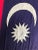 A large cotton nautical flag of Maylasia, salvaged from a ship where it was flown regularly. Crescent moon and sun are...