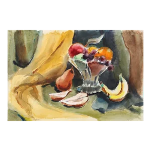1960s "Still Life with Fruit P1.29" Watercolor Painting by Eve Nethercott