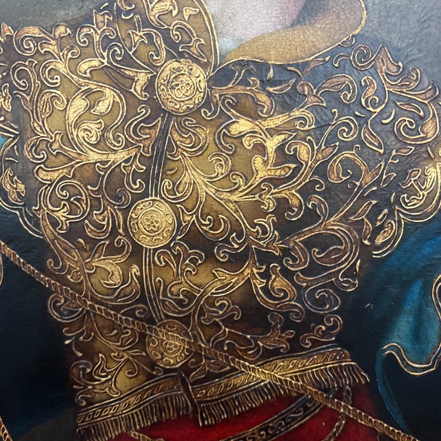 1970s European Modern Oil on Canvas Renaissance Style Art Framed Signed For Sale In Washington DC - Image 6 of 12