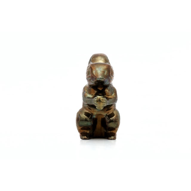 Vintage Large Brass Squirrel Figurine, Autumn Woodland Animal Decor For Sale In Phoenix - Image 6 of 9