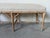 Beige Vintage Hollywood Regency Style Faux Bamboo Carved Upholstered Bench For Sale - Image 8 of 12
