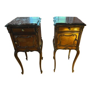 Late 19th Century Pair of Louis XV Style Bedside Commodes For Sale