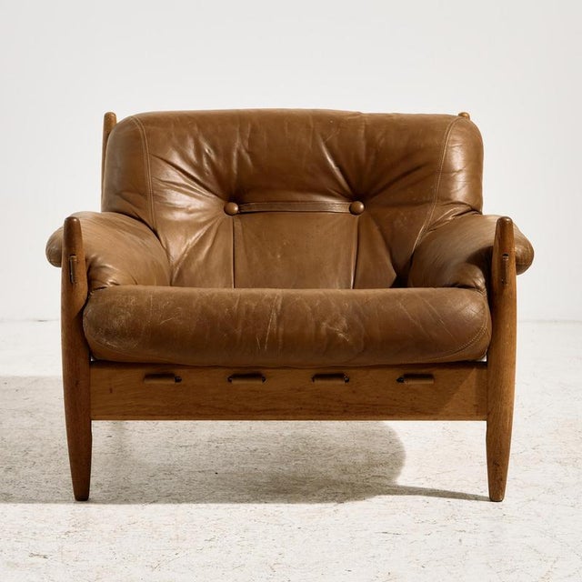Danish Leather Lounge Chair, 1960s For Sale - Image 4 of 18