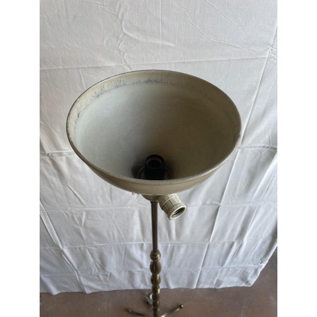Vintage Maison Jansen Style Floor Lamp in Wrought Brass, 1930s For Sale - Image 4 of 12