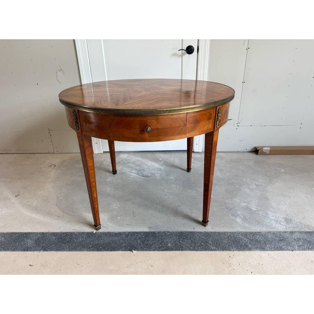 Antique French Louis XVI Style Inlaid Center Table the Star-Burst Pattern For Sale - Image 11 of 14