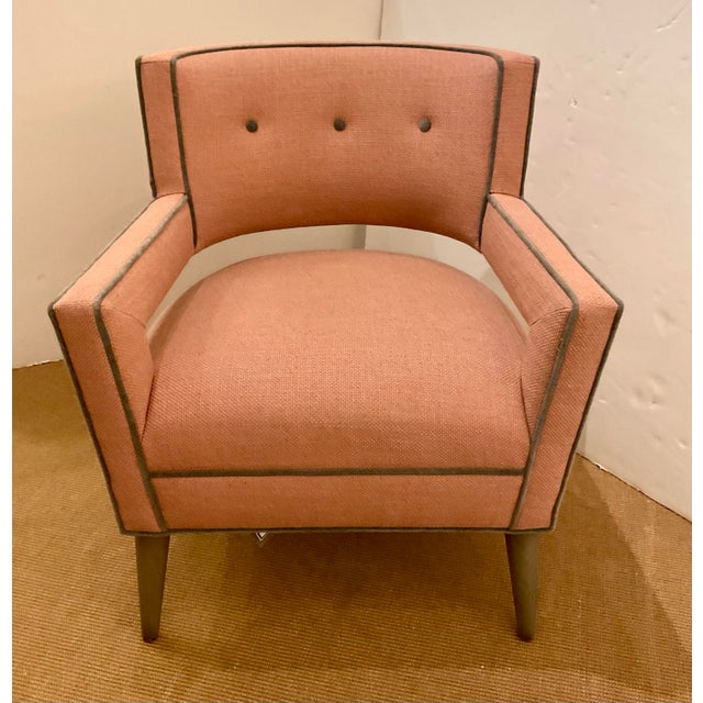 2020s Hooker Furniture Modern Blush Tufted Linen Harper Lounge Chair For Sale - Image 5 of 7