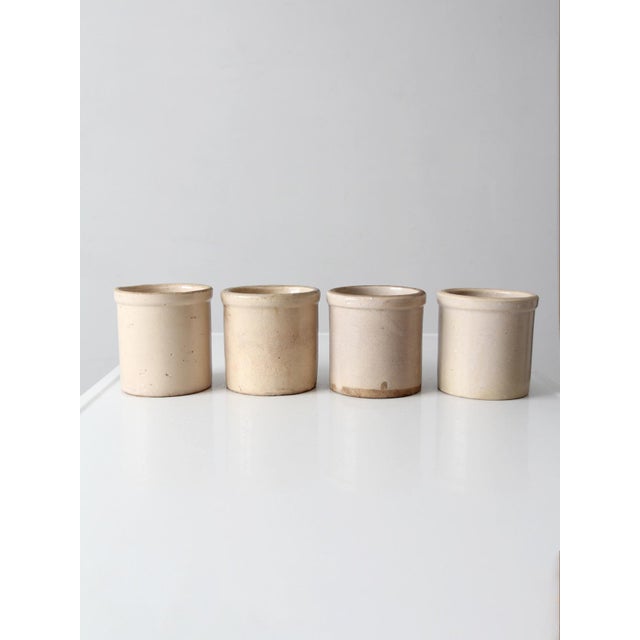 Antique Stoneware Crocks Set of 4 For Sale - Image 4 of 15