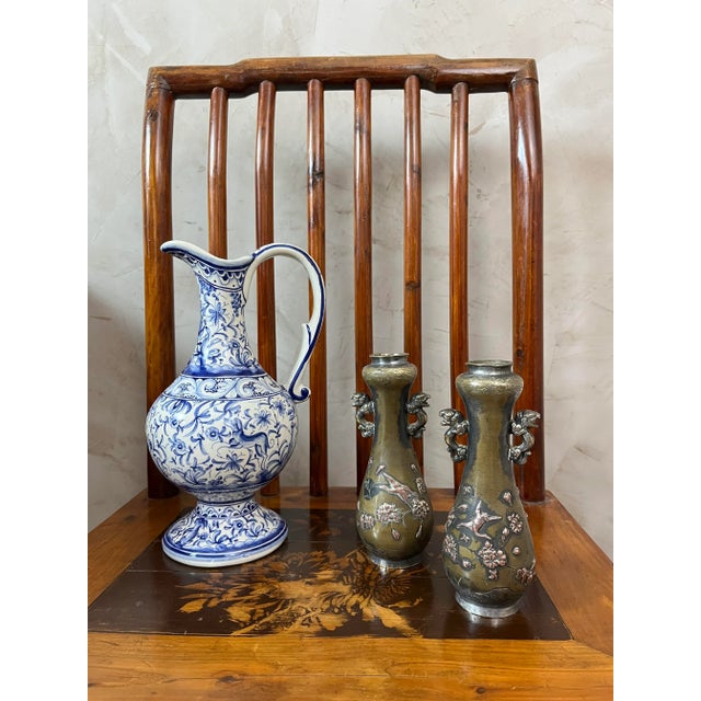 Bronze Vases with Asian Motifs in Relief in Copper, 1890s For Sale - Image 11 of 13