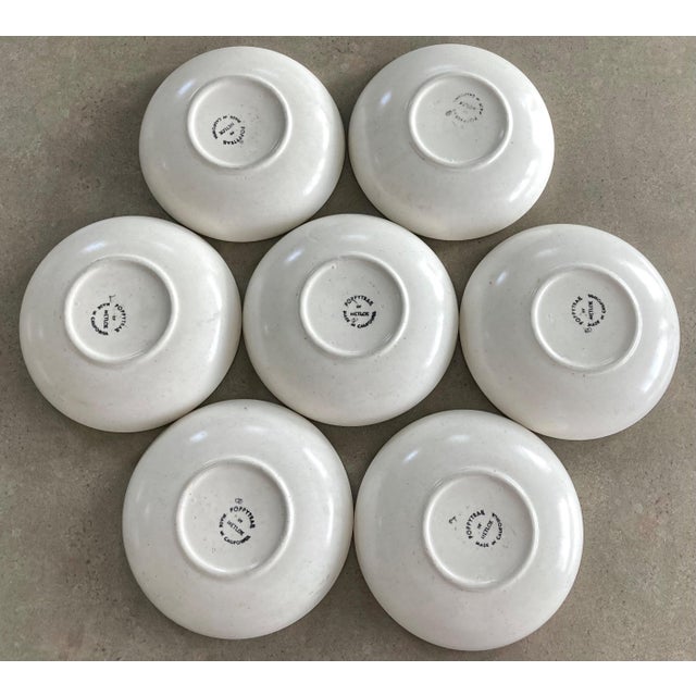 Farmhouse Circa 1959 Metlox PoppyTrail Woodland Gold Stoneware Coupe Bowls – Set of 7 For Sale - Image 3 of 18