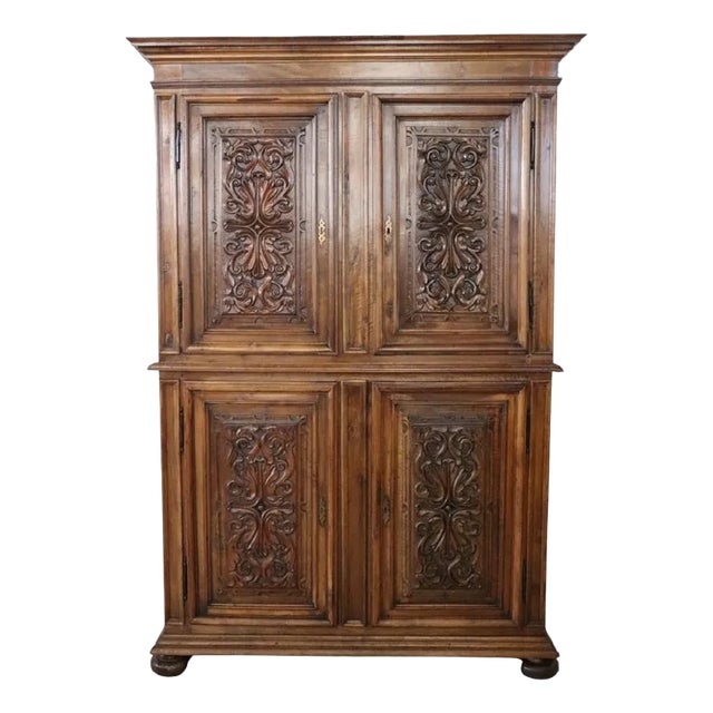 19th Century Carved Walnut Cabinet For Sale
