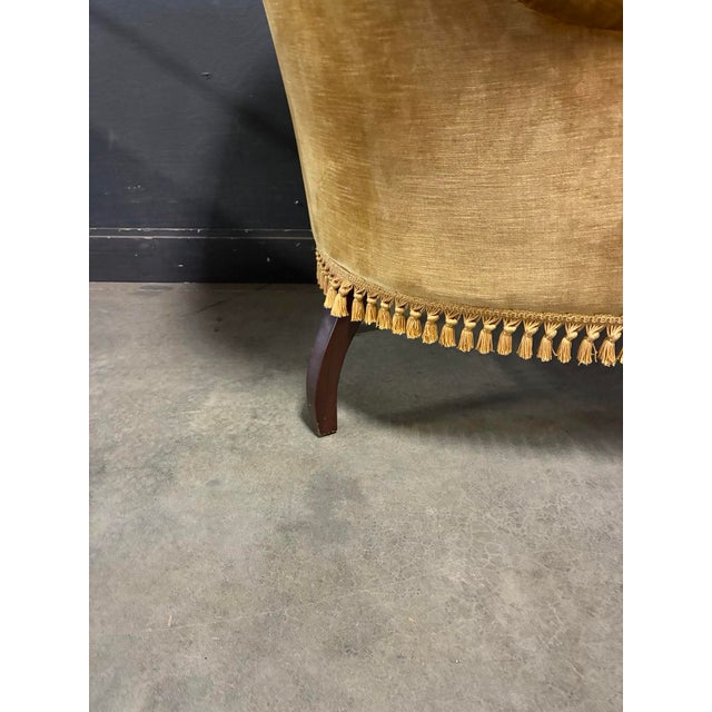 Early 20th Century Antique French Gold Velvet Side Chair For Sale - Image 5 of 7