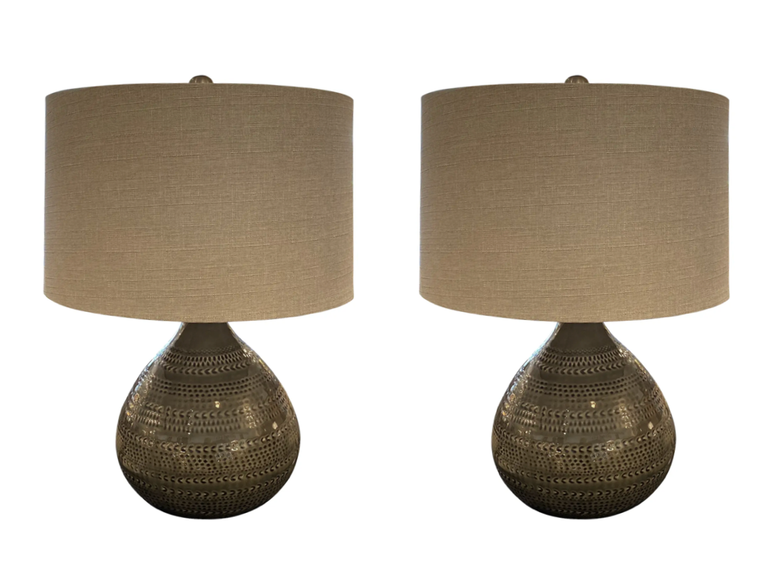 Uttermost Batavia Ceramic Table Lamps, a Pair Kashew
