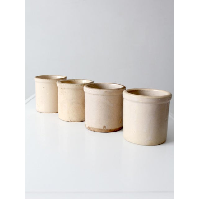 Antique Stoneware Crocks Set of 4 For Sale - Image 6 of 15