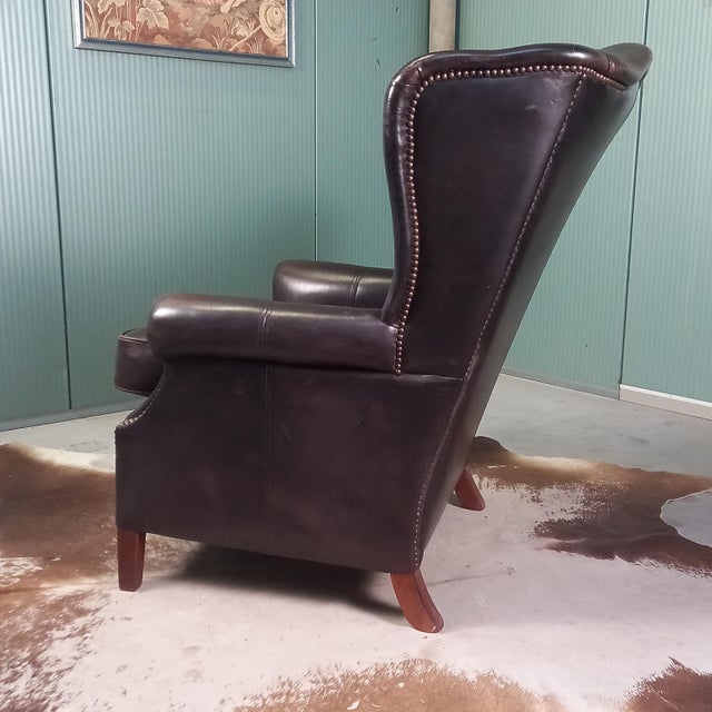 Wingback Chair in Sheepskin, 1970s For Sale - Image 9 of 16