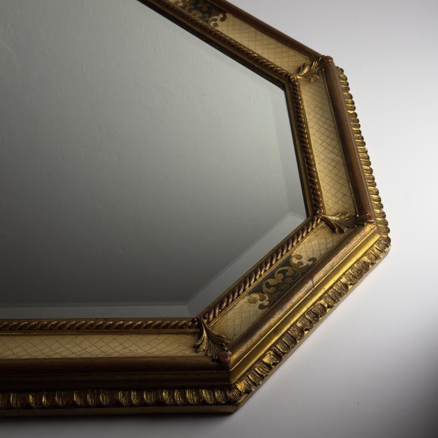 Brown Vintage Large Wooden Wall Mirror, Italy, 1930s For Sale - Image 8 of 18