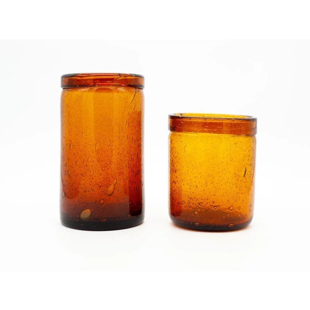 Orange Glasses by Erik Höglund for Boda, Sweden, 1950s, Set of 2 For Sale - Image 8 of 8