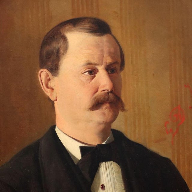 Male Portrait, 19th Century, Oil Painting on Canvas, Framed For Sale - Image 3 of 11