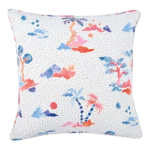 Schumacher X Happy Menocal Valetta 20" Pillow in Sky & Pink