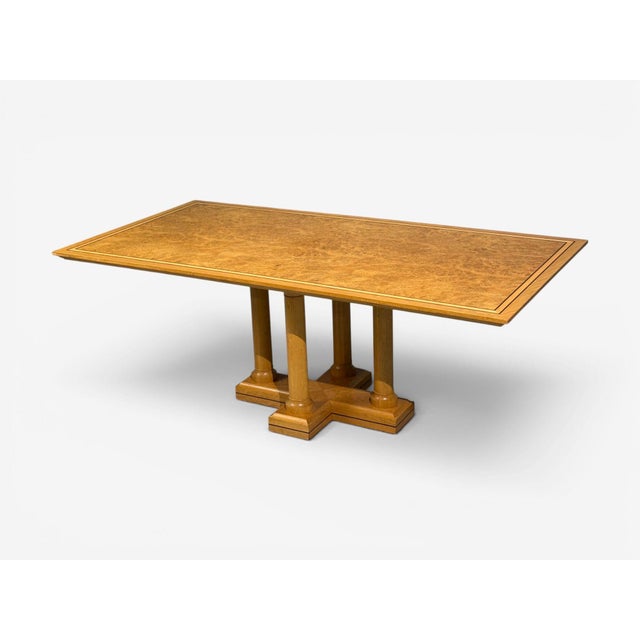 Art Deco David Linley, Inlaid Dining Table, Burlwood Oak, United Kingdom, 2000s For Sale - Image 3 of 13
