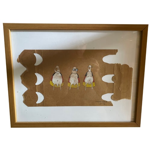 Bettina Gladisch, Figurative Caricatures: World Champions I to IV, 2006, Mixed Media on Paper, Framed, Set of 4 For Sale