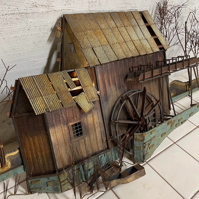 1970s 1970s C. Jere Water Mill House Wall Sculpture For Sale - Image 5 of 11