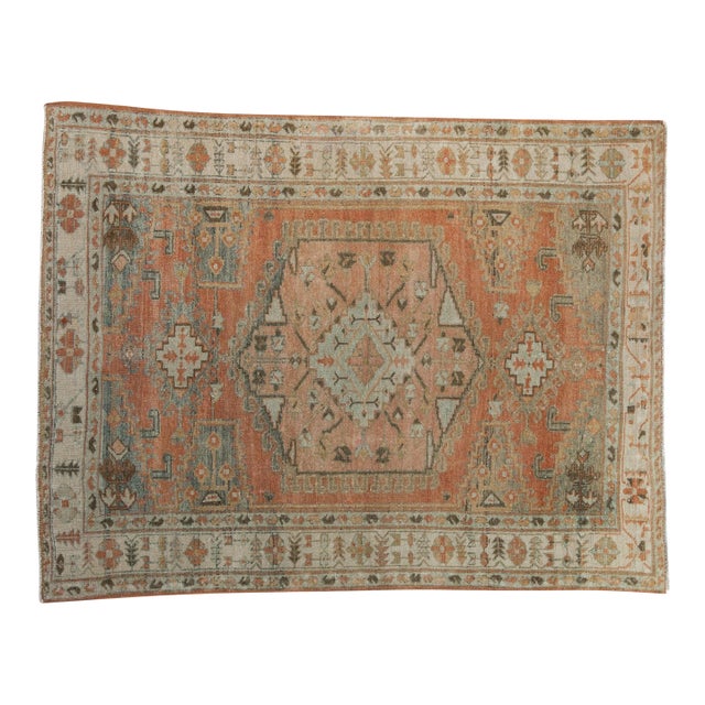 1960s Vintage Persian Veece Hexagonal Medallion Wool Rug For Sale