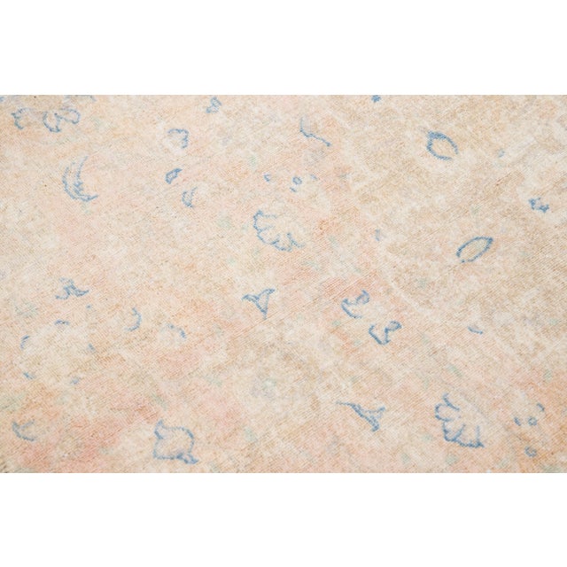 Textile 1960s Vintage Karajah Shabby Chic Handmade Floral Beige Wool Runner For Sale - Image 7 of 8