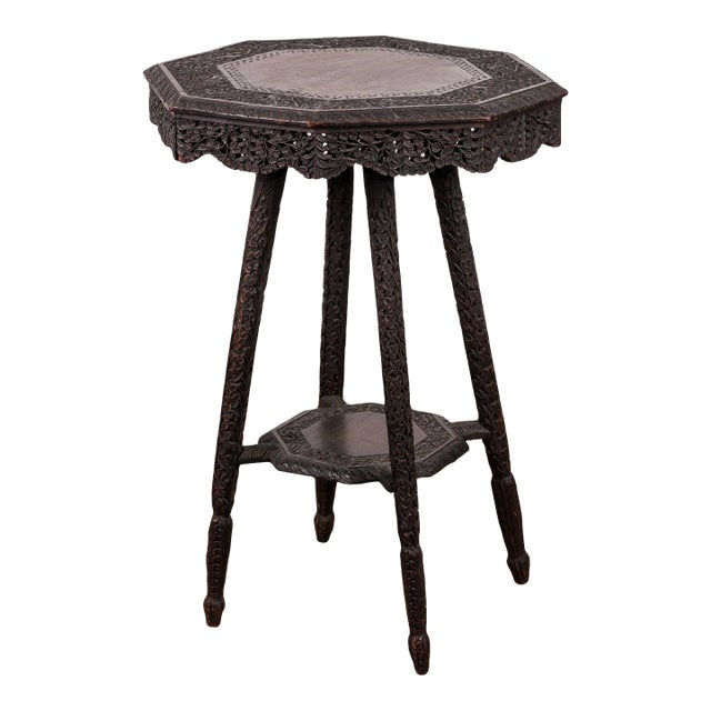 Anglo-Indian Carved Side Table For Sale