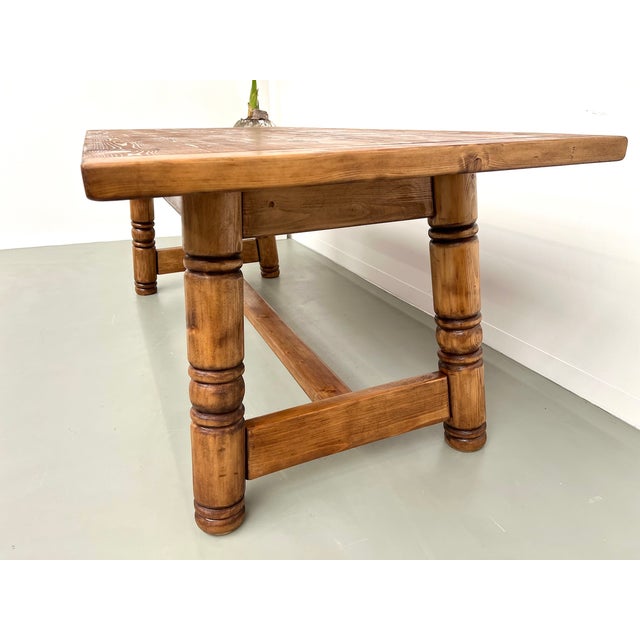 Pine Dining Table by Georges Robert, 1970s For Sale - Image 8 of 17