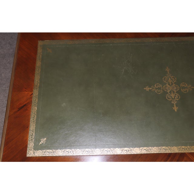Louis XV Style Brass Mounted Leather Top Partners Desk For Sale - Image 9 of 17